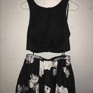Black and white floral homecoming dress!